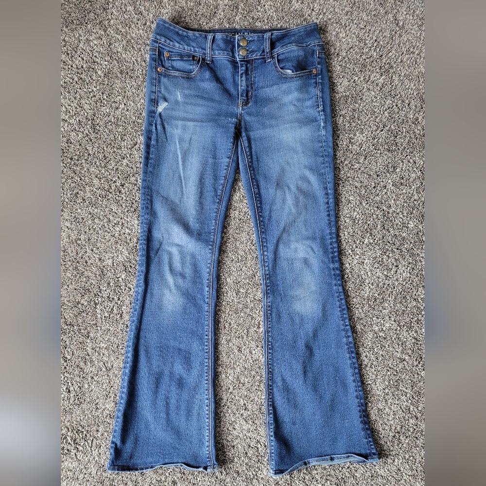 American Eagle Artist flare distressed jeans